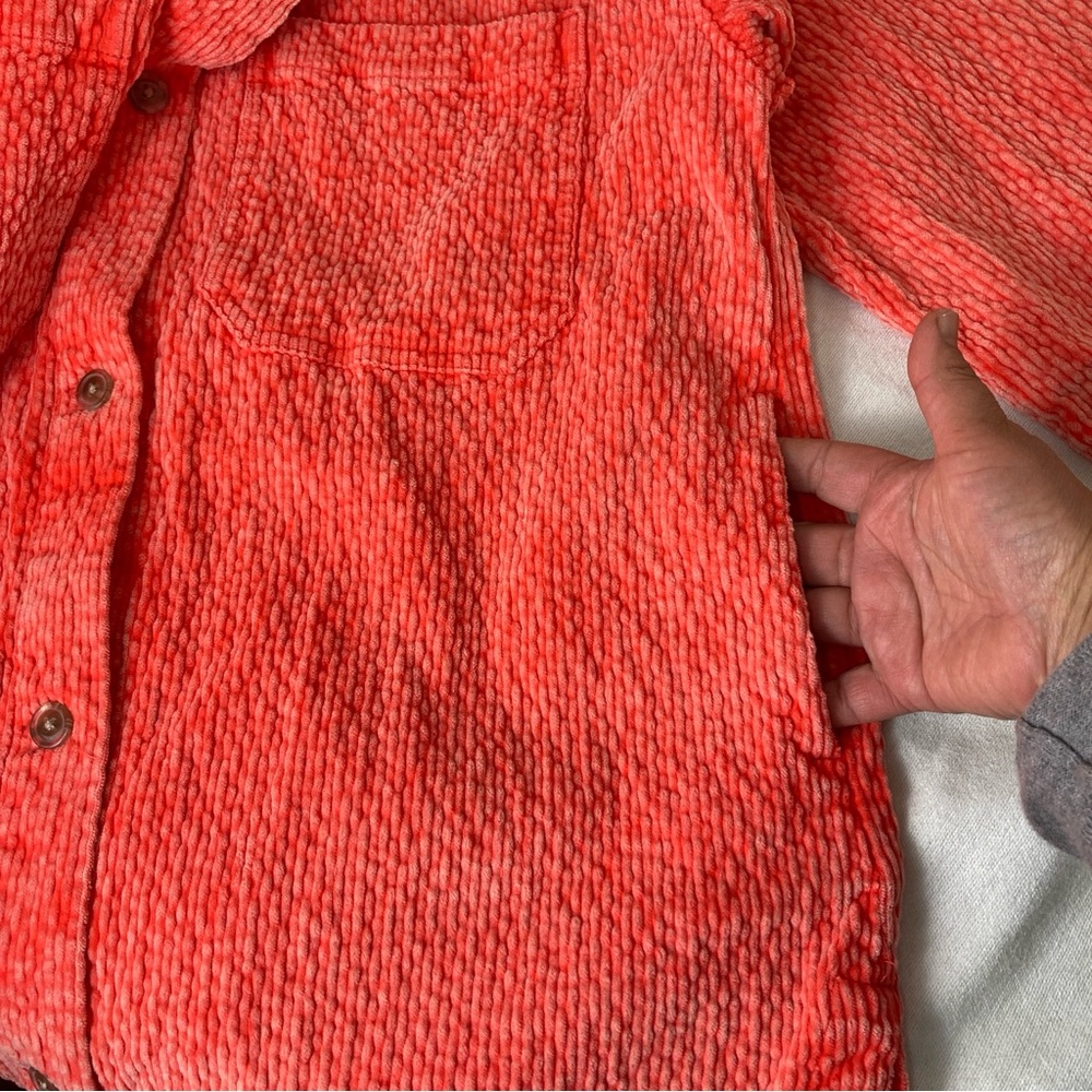 BDG Outfitters Serena Womens Corduroy Faded Shirt Jacket in Coral S-P - Picture 8 of 16
